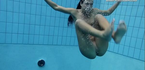  Underwater swimming stripping babe Zhanetta
